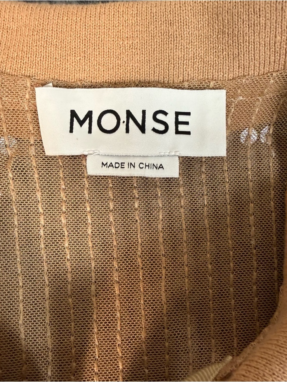 MONSE Mesh Sequin Top Long Sleeve Polo Nude Beige Women’s Size S - Picture 12 of 13